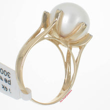 Load image into Gallery viewer, 3000150-14k-Yellow-Gold-AAA-12mm-White-Pearl-Diamond-Cocktail-Ring