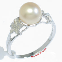 Load image into Gallery viewer, 3000177-Hawaiian-Jewelry-14k-Gold-Plumeria-AAA-Pink-Pearl-Solitaire-Ring
