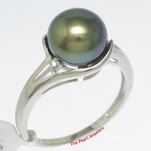 Load image into Gallery viewer, 3000226-14k-White-Gold-AAA-Black-Pearl-Cocktail-Diamonds-Ring