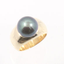 Load image into Gallery viewer, 3000301-11.7mm-Black-Cultured-Pearl-14k-Solid-Yellow-Gold-Solitaire-Ring