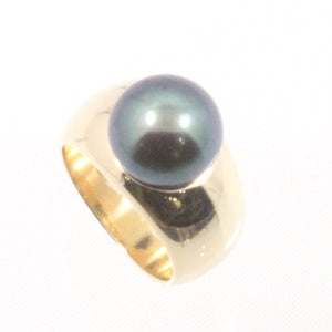 3000301-11.7mm-Black-Cultured-Pearl-14k-Solid-Yellow-Gold-Solitaire-Ring