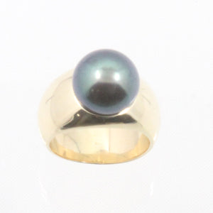 3000301-11.7mm-Black-Cultured-Pearl-14k-Solid-Yellow-Gold-Solitaire-Ring