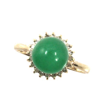 Load image into Gallery viewer, 3189993-14k-Yellow-Gold-AAA-Green-Jade-Diamonds-Cocktail-Ring