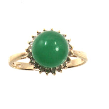 Load image into Gallery viewer, 3189993-14k-Yellow-Gold-AAA-Green-Jade-Diamonds-Cocktail-Ring