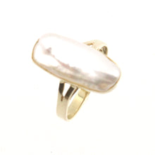 Load image into Gallery viewer, 3098400C-14k-Yellow-Gold-Genuine-White-Biwa-Pearl-Bezel-Setting-Ring