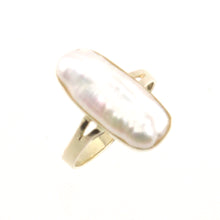 Load image into Gallery viewer, 3098400C-14k-Yellow-Gold-Genuine-White-Biwa-Pearl-Bezel-Setting-Ring