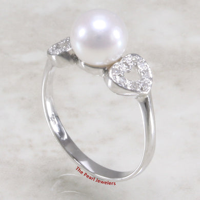 3098635-14k-White-Gold-AAA-Genuine-White-Pearl-Diamonds-Cocktail-Ring
