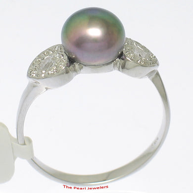 3098636-14k-White-Gold-AAA-Peacock-Cultured-Pearl-Diamonds-Cocktail-Ring