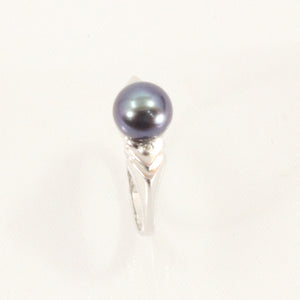 3098646-14k-White-Gold-AAA-Black-Cultured-Pearl-Diamonds-Solitaire-Ring