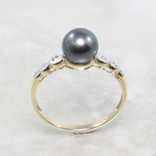 Load image into Gallery viewer, 3098661-14k-Yellow-Gold-AAA-Black-Cultured-Pearl-Diamonds-Cocktail-Ring