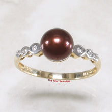 Load image into Gallery viewer, 3098663-14kt-YG-AAA-Chocolate-Cultured-Pearl-Diamonds-Cocktail-Ring