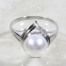 Load image into Gallery viewer, 3098675-14k-White-Gold-Diamond-White-AAA-Cultured-Pearl-Cocktail-Ring