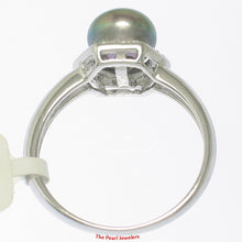 Load image into Gallery viewer, 3098796-14k-White-Gold-Black-Freshwater-Pearl-Diamonds-Cocktail-Ring