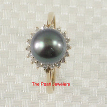 Load image into Gallery viewer, 3098801-14k-Yellow-Gold-Peacock-Cultured-Pearl-Diamonds-Cocktail-Ring