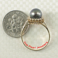 Load image into Gallery viewer, 3098801-14k-Yellow-Gold-Peacock-Cultured-Pearl-Diamonds-Cocktail-Ring