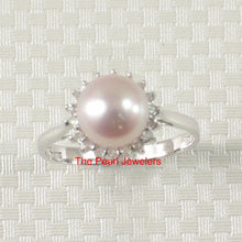 Load image into Gallery viewer, 3098809-14k-White-Gold-Lavender-Cultured-Pearl-Diamonds-Cocktail-Ring