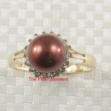 Load image into Gallery viewer, 3099103-14kt-YG-Chocolate-Cultured-Pearl-Diamonds-Cocktail-Tradition-Ring