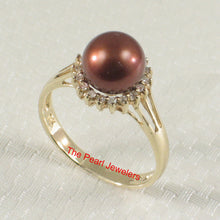 Load image into Gallery viewer, 3099103-14kt-YG-Chocolate-Cultured-Pearl-Diamonds-Cocktail-Tradition-Ring
