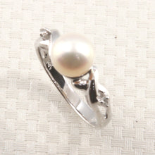 Load image into Gallery viewer, 3099885-14k-White-Gold-Natural-White-Pearl-Diamonds-Cocktail-Ring