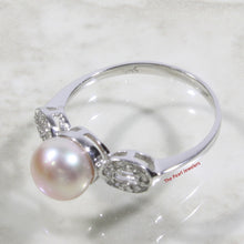 Load image into Gallery viewer, 3099897-14k-White-Gold-Romantic-Pink-Cultured-Pearl-Diamond-Ring