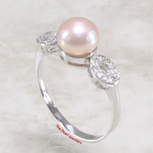 Load image into Gallery viewer, 3099897-14k-White-Gold-Romantic-Pink-Cultured-Pearl-Diamond-Ring