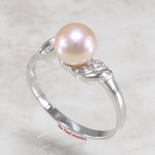 Load image into Gallery viewer, 3099917-14k-White-Gold-Pink-Cultured-Pearl-Diamonds-Cocktail-Ring