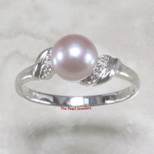 Load image into Gallery viewer, 3099919-14k-White-Gold-Genuine-Lavender-Pearl-Diamonds-Cocktail-Ring