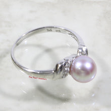 Load image into Gallery viewer, 3099919-14k-White-Gold-Genuine-Lavender-Pearl-Diamonds-Cocktail-Ring
