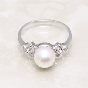 3099925-14k-White-Gold-White-Pearl-Diamonds-Solitaire-Accents-Ring
