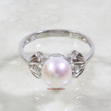 Load image into Gallery viewer, 3099935-14kt-WG-White-Cultured-Pearl-Diamonds-Solitaire-Accents-Ring