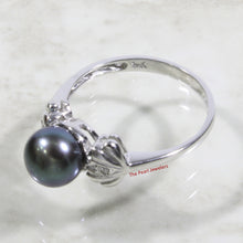 Load image into Gallery viewer, 3099936-14kt-WG-Black-Cultured-Pearl-Diamonds-Solitaire-Accents-Ring