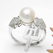 Load image into Gallery viewer, 3099955-14k-Solid-White-Gold-AAA-White-Pearl-Diamonds-Cocktail-Ring