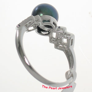 3099956-14k-Solid-WG-AAA-Black-Cultured-Pearl-Diamonds-Cocktail-Ring