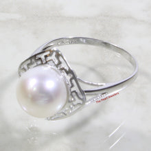 Load image into Gallery viewer, 3099965-14k-Solid-White-Gold-Natural-White-Cultured-Pearl-Solitaire-Ring