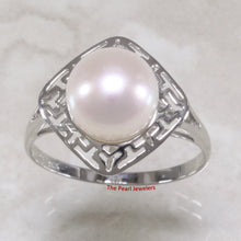 Load image into Gallery viewer, 3099965-14k-Solid-White-Gold-Natural-White-Cultured-Pearl-Solitaire-Ring