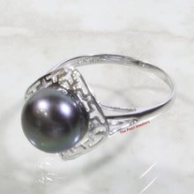Load image into Gallery viewer, 3099966-14k-Solid-White-Gold-Black-Cultured-Pearl-Solitaire-Ring