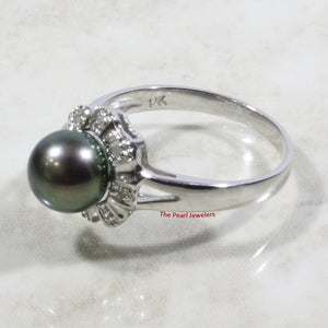 3099976-14k-White-Solid-Gold-Black-Pearl-Diamonds-Cocktail-Ring