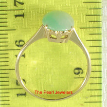 Load image into Gallery viewer, 3100043-Cabochon-Green-Jade-Hand-carved-14k-Yellow-Gold-Solitaire-Ring