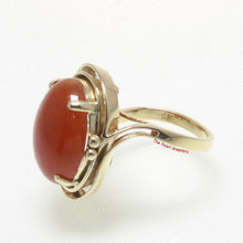 Load image into Gallery viewer, 3100294-Cabochons-Red-Jade-14k-Solid-Yellow-Gold-Solitaire-Ring