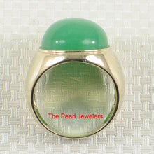 Load image into Gallery viewer, 3100343-14k-Solid-Yellow-Gold-Cabochon-Cut-Oval-Green-Jade-Solitaire-Ring