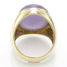 Load image into Gallery viewer, 3100352-14k-Solid-Yellow-Gold-Cabochon-Lavender-Jade-Solitaire-Men’s-Ring