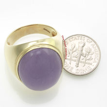 Load image into Gallery viewer, 3100352-14k-Solid-Yellow-Gold-Cabochon-Lavender-Jade-Solitaire-Men’s-Ring