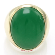 Load image into Gallery viewer, 3100363-14k-Yellow-Gold-Cabochon-Green-Jade-Men’s-Ring