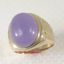 Load image into Gallery viewer, 3100372-14k-Yellow-Gold-Cabochon-Lavender-Jade-Man’s-Ring