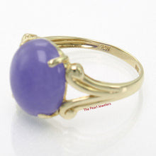 Load image into Gallery viewer, 3100382-14k-Yellow-Gold-Cabochon-Cut-Oval-Lavender-Jade-Solitaire-Ring