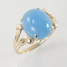 Load image into Gallery viewer, 3100384-14k-Yellow-Gold-Cabochon-Cut-Oval-Blue-Jade-Solitaire-Ring