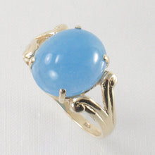 Load image into Gallery viewer, 3100384-14k-Yellow-Gold-Cabochon-Cut-Oval-Blue-Jade-Solitaire-Ring