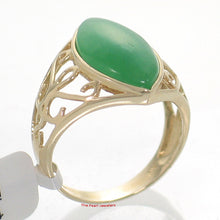 Load image into Gallery viewer, 3100393-14k-Yellow-Gold-Cabochon-Marquise-Green-Jade-Solitaire-Ring