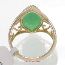 Load image into Gallery viewer, 3100393-14k-Yellow-Gold-Cabochon-Marquise-Green-Jade-Solitaire-Ring