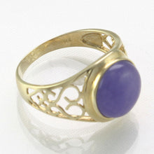 Load image into Gallery viewer, 3100402-14k-Yellow-Gold-Dome-Lavender-Jade-Solitaire-Ring